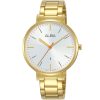 Ah7t24x1 alba watch women silver white dial stainless steel metal gold strap quartz movt japan analog three hand fashion