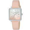 Ah7u29x1 alba watch women silver pink gradation dial leather strap quartz movt japan analog square three hand fashion