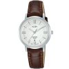 Ah7v67x1 alba watch women silver white dial leather brown strap quartz movt japan analog sapphire 5bar three hand prestige