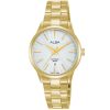 Ah7w36x5 alba watch women silver white dial stainless steel metal gold strap quartz movt japan analog sapphire 5bar three hand prestige