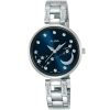 Ah7w65x1 alba watch women stars blue dial stainless steel metal silver strap quartz movt japan analog diamond three hand