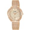 Ah7x08x1 alba watch women rose gold dial stainless steel metal mesh strap quartz movt japan analog diamond three hand fashion