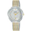 Ah7x13x1 alba watch women silver white dial stainless steel metal gold mesh two tone strap quartz movt japan analog diamond three hand fashion