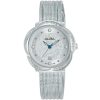 Ah7x19x1 alba watch women silver white dial stainless steel metal mesh strap quartz movt japan analog diamond three hand fashion