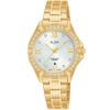Ah7x78x1 alba watch women silver white dial stainless steel metal gold strap quartz movt japan analog water resist 5bar diamond three hand fashion