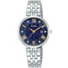 Ah7z81x1 alba watch women blue mother of pearl patterned dial stainless steel metal silver strap quartz movt japan analog three hand fashion