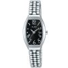Ah8257x1 alba watch women black dial stainless steel metal silver strap quartz movt japan analog square three hand fashion