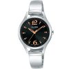 Ah8513x1 alba watch women black dial stainless steel metal silver strap quartz movt japan analog three hand fashion