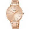 Ah8538x1 alba watch women rose gold patterned dial stainless steel metal strap quartz movt japan analog three hand fashion