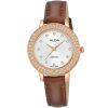 Ah8582x1 alba watch women silver white dial leather brown strap quartz movt japan analog sapphire three hand fashion