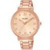 Ah8658x1 alba watch women rose gold dial stainless steel metal strap quartz movt japan analog three hand fashion