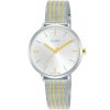 Ah8713x1 alba watch women silver white dial stainless steel metal gold mesh two tone strap quartz movt japan analog three hand fashion