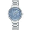Ah8801x1 alba watch women blue mother of pearl patterned dial stainless steel metal silver strap quartz movt japan analog 5bar three hand fashion