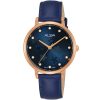 Ah8856x1 alba watch women flowers blue dial leather strap quartz movt japan analog three hand fashion