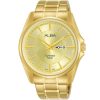 Aj6094x1 alba watch men gold patterned dial stainless steel metal golden strap quartz movt japan analog sapphire 5bar three hand prestige