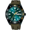 Aj6113x1 alba watch men green dial rubber strap quartz movt japan analog water resist 10bar three hand active