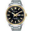 Aj6134x1 alba watch men black dial stainless steel metal silver strap quartz movt japan analog water resist 10bar three hand active