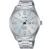 Al4153x1 alba watch men silver white dial stainless steel metal strap automatic analog water resist 5bar three hand prestige
