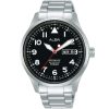 Al4205x1 alba watch men black dial stainless steel metal silver strap automatic analog water resist 10bar three hand active