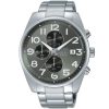Am3211x1 alba watch men gray dial stainless steel metal silver strap quartz movt japan analog chronograph water resist 5bar prestige