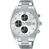 Am3221x1 alba watch women silver white dial stainless steel metal strap quartz movt japan analog chronograph water resist 5bar prestige