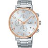 Am3352x1 alba watch men silver white dial stainless steel metal strap quartz movt japan analog chronograph prestige