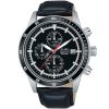 Am3381x1 alba watch men black dial leather strap quartz movt japan analog chronograph water resist 10bar active