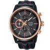 Am3456x1 alba watch men gray patterned dial leather black strap quartz movt japan analog chronograph water resist 10bar signa