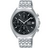 Am3487x1 alba watch women black dial stainless steel metal silver strap quartz movt japan analog water resist 5bar chronograph prestige