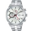 Am3509x1 alba watch men silver white dial stainless steel metal strap quartz movt japan analog chronograph water resist 10bar active