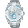 Am3579x1 alba watch men silver white dial stainless steel metal strap quartz movt japan analog water resist 10bar chronograph active