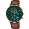 Am3688x1 alba watch men green dial leather brown strap quartz movt japan analog chronograph wr 5bar prestige