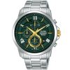 Am3773x1 alba watch men green patterned dial stainless steel metal silver strap quartz movt japan analog chronograph water resist 5bar prestige