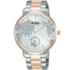An4064x1 alba watch women silver globe dial stainless steel metal rose gold two tone strap quartz movt japan analog three hand prestige