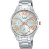 Ap6287x1 alba watch women silver patterned dial stainless steel metal strap quartz movt japan analog three hand fashion