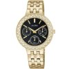 Ap6454x1 alba watch women black dial stainless steel metal gold strap quartz movt japan analog diamond three hand fashion