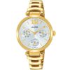 Ap6544x1 alba watch women silver white dial stainless steel metal gold strap quartz movt japan analog three hand fashion