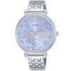 Ap6673x1 alba watch women blue flowers dial stainless steel metal silver strap quartz movt japan analog three hand fashion