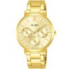 Ap6684x1 alba watch women gold butterflies dial stainless steel metal golden strap quartz movt japan analog three hand fashion