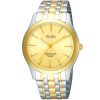Arsy16x1 alba watch men gold dial stainless steel water resist 5bar metal silver gold two tone strap quartz movt japan analog three hand standard