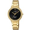 Arsy66x1 alba watch women black dial stainless steel water resist 5bar metal gold strap quartz movt japan analog three hand fashion