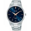 Arsz01x1 alba watch men blue dial stainless steel metal silver strap quartz movt japan analog water resist 5bar three hand standard