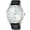 Arsz03x1 alba watch men silver white dial leather black strap quartz movt japan analog water resist 5bar three hand standard
