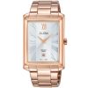 As9b50x1 alba watch men silver white dial stainless steel water resist 5bar metal rose gold strap quartz movt japan analog square three hand prestige
