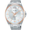 As9b70x1 alba watch men silver white dial stainless steel water resist 5bar metal strap quartz movt japan analog three hand prestige