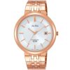 As9d70x1 alba watch men silver white dial stainless steel sapphire wr 5bar metal rose gold strap quartz movt japan analog three hand prestige