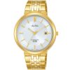 As9d72x1 alba watch men silver white dial stainless steel sapphire wr 5bar metal gold strap quartz movt japan analog three hand prestige