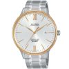 As9e08x1 alba watch men silver white dial stainless steel water resist 5bar metal strap quartz movt japan analog three hand prestige