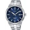 As9e49x1 alba watch men blue patterned dial stainless steel water resist 10bar metal silver strap quartz movt japan analog three hand active