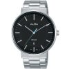 As9g13x1 alba watch men black dial stainless steel metal silver strap quartz movt japan analog wr 5bar three hand prestige